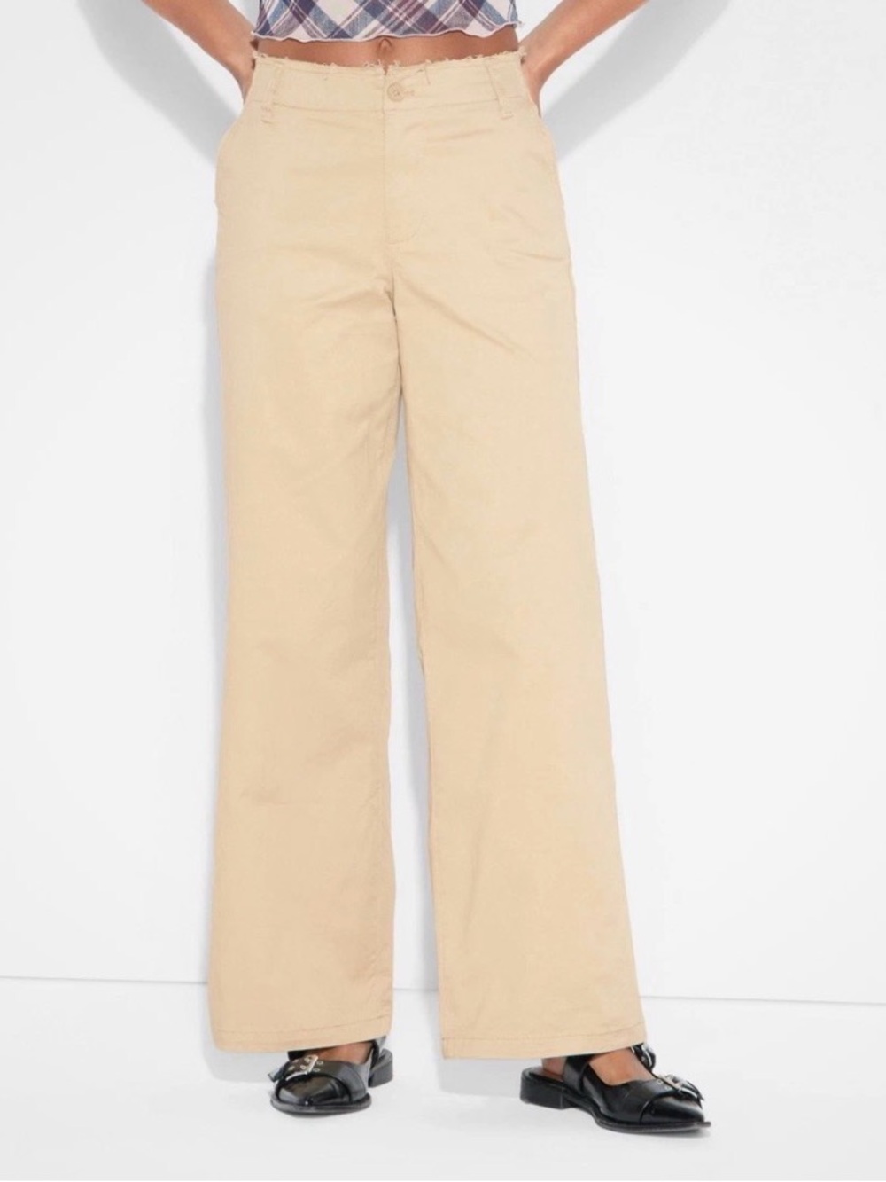 wild fable Beige Wide-Leg Chino Pants